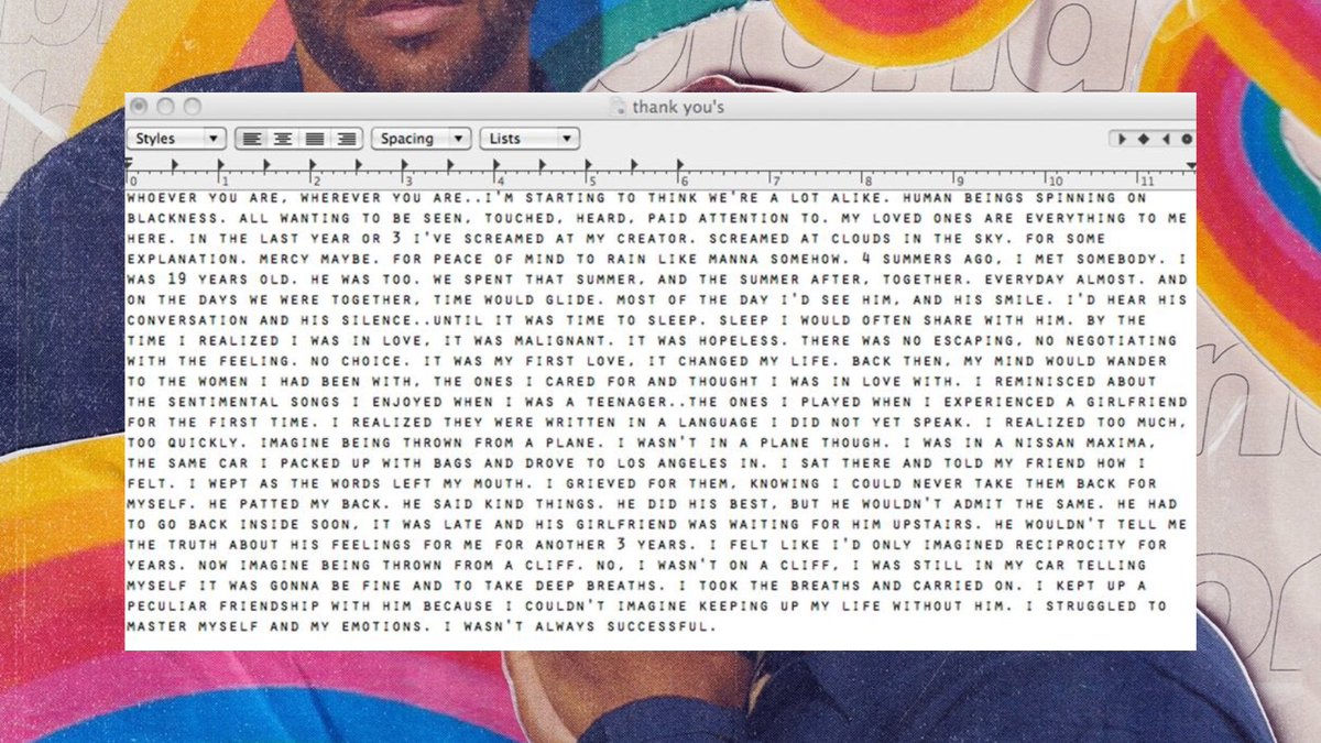 blahnded's tweet photo. 11 years ago Frank Ocean posted the story of the first time he loved a man. It served as a coming out letter. 🏳️‍🌈 https://t.co/xzMRtL87Jf