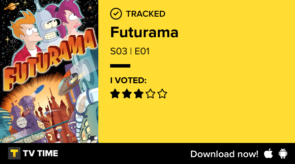 beingshelfaware's tweet photo. I've just watched episode S03 | E01 of Futurama! https://t.co/ksvzuWI5Ry #tvtime https://t.co/coCm6SAKLL