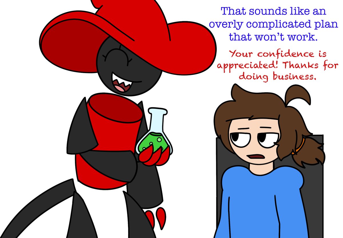 PoptartShinx's tweet photo. Alright here we are you guys! A comic where you guys can choose what happens next! Will it go as planned? Will it not? A bit of both? Comment what you want to see happen and I’ll decide what to do! I wanna hear lots of feedback from y’all! (1/2) #daveandbambi #expunged https://t.co/shOFv1sHgX