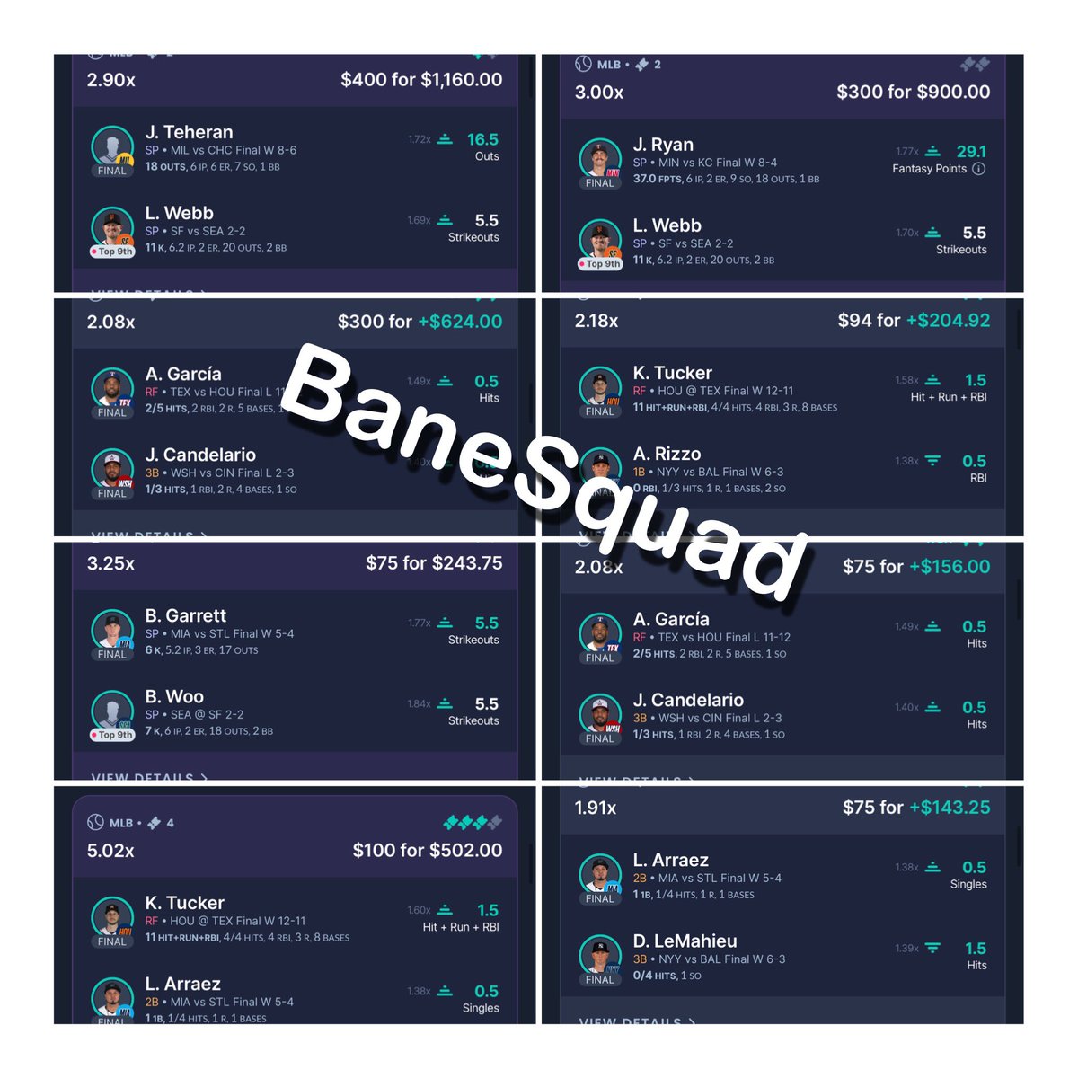 $3,700+ ✅🤑🔥
<a href="/SleeperPicksHQ/">Sleeper Picks</a> #GamblingTwitter 

Literally doing this every day! If you not on sleeper or in my sleeper chat. You missing out 🔥🔥🔥🔥

Sleeper Link ⬇️ or Code -> BaneSquad
Sleeper.com/promo/BANESQUAD

Sleeper Chat ⬇️
 sleeper.com/i/J92NxEVdA0Mb