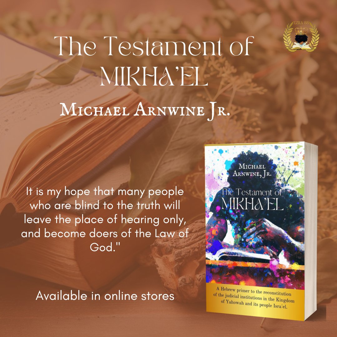 Arnwine_Author's tweet image. Don't miss out on purchasing this page turning book that speaks truth on every page. It charges every reader not to be just a reader of the Word and God's Laws, but doers. amazon.com/Testament-Mikh…
#livingholy #hebrewprimer #lovinggod #godspeople #bookstagram #booklovers