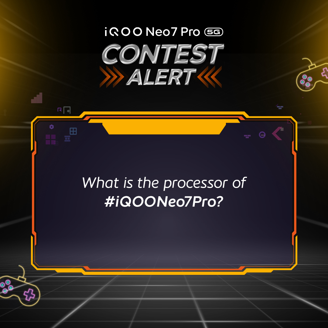 IqooInd's tweet photo. #ContestAlert! 
What is the processor of #iQOONeo7Pro?

- QRT with the correct answer and #iQOONeo7Pro #AmazonSpecials #PowerToWin
- Tag 3 friends (each additional tag = 1 entry. Unlimited tags allowed)
- Follow @IqooInd on Twitter https://t.co/soVtVUo9UE