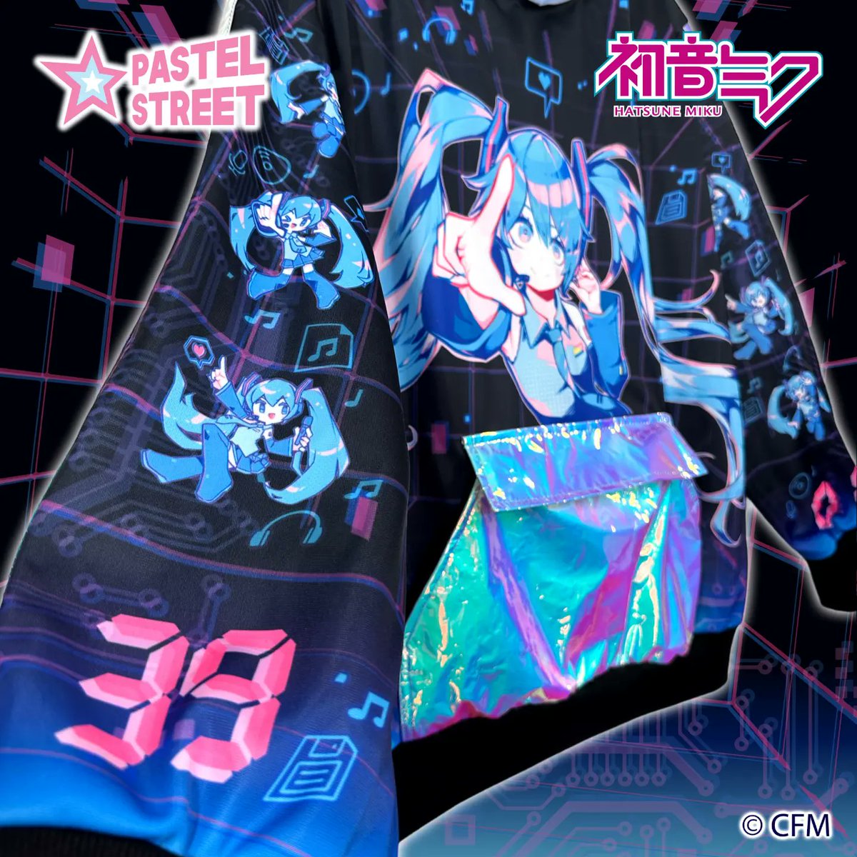 Pastel_Street's tweet photo. 🌟 NEW 🌟 Touching the Future Reflective Hoodie feat. Hatsune Miku @cfm_miku_en 🎶 Art by @Parorou

Now available for Pre-order at https://t.co/Ealn4EZuIR 

#hatsunemiku #初音ミク #pastelstreet #streetwear #kawaiifashion https://t.co/0Fq6oN72vA