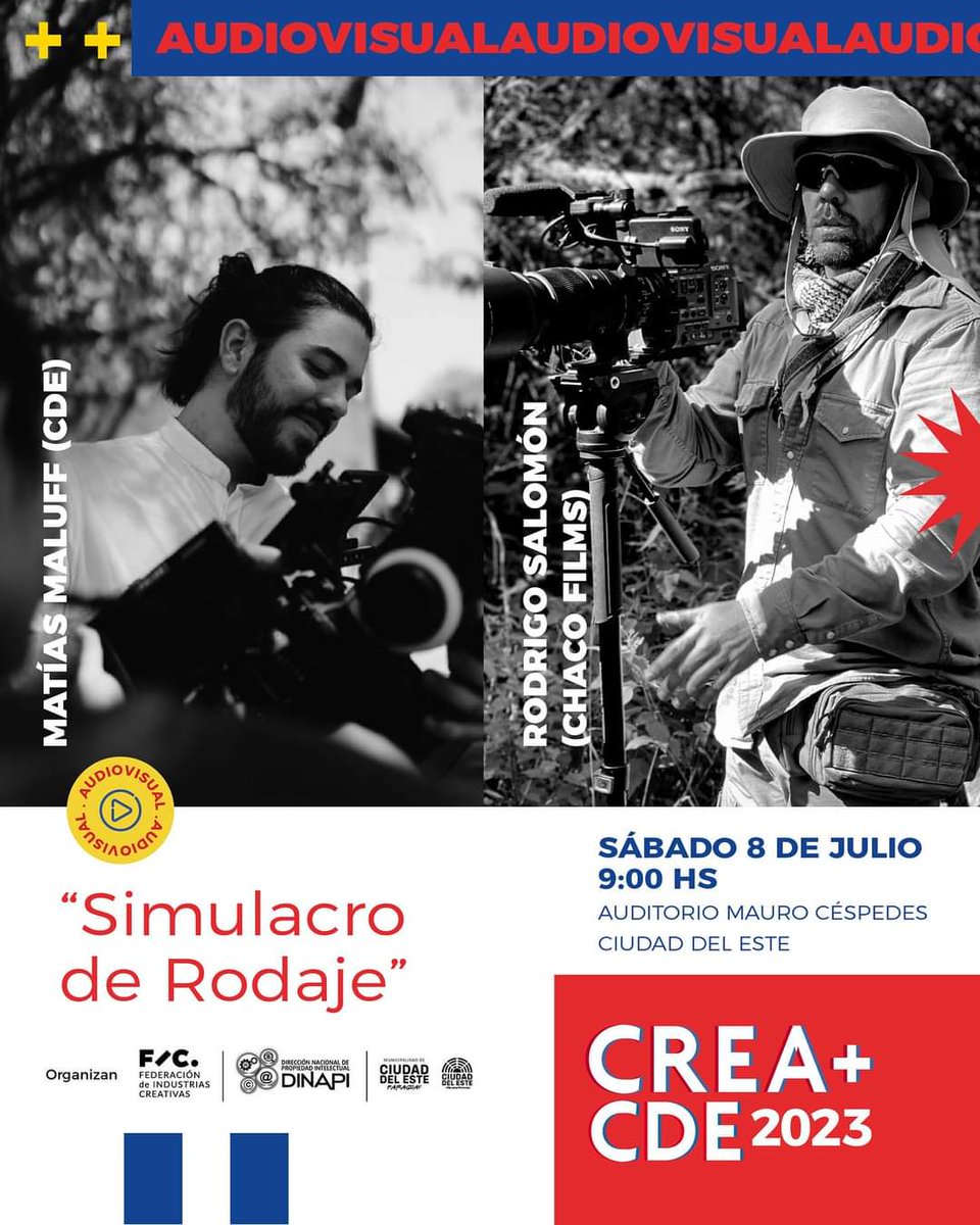 Ponéte a pensar 💬 un taller simulacro de rodaje, con la oportunidad de familiarizarte con los procesos y técnicas utilizados en la industria del Cine y el Audiovisual 🎬🎥🎞️ 100 % gratuito; de la mano de <a href="/rrsalomon/">Rodrigo Salomón</a> y  <a href="/matiasmaluff/">Matias Maluff</a> 2 GRANDES DEL 🇵🇾 para el 🌎‼️