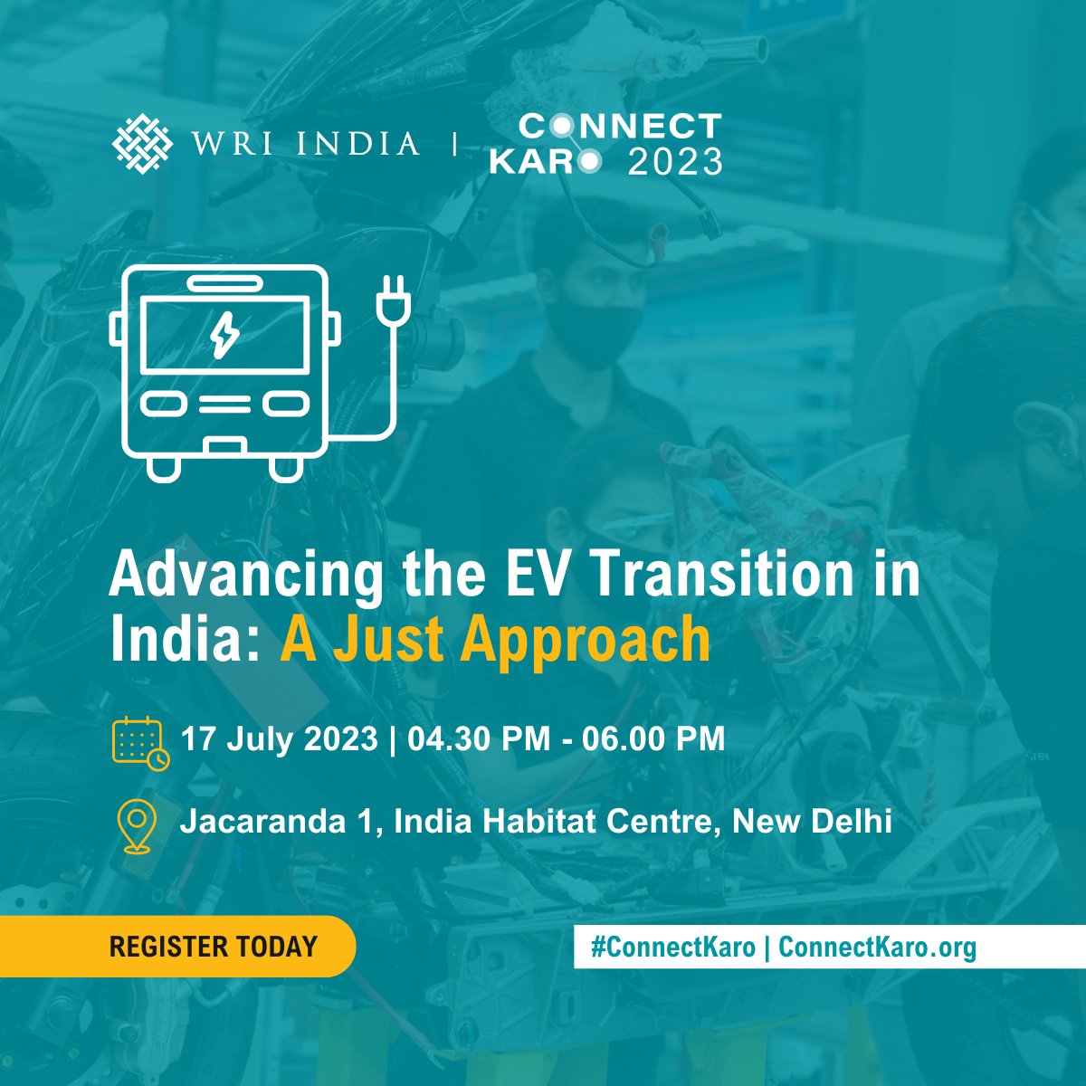 WRIIndia's tweet photo. Join @WRIIndia at #CK2023 for a session on 'Advancing the EV Transition in India: A Just Approach.' Hear from experts on the changing dynamics of the automotive industry & explore ways to develop a #JustEVTransition framework.
Register now 🔗 https://t.co/xGfGc8si13 https://t.co/5u97mXBHJ8