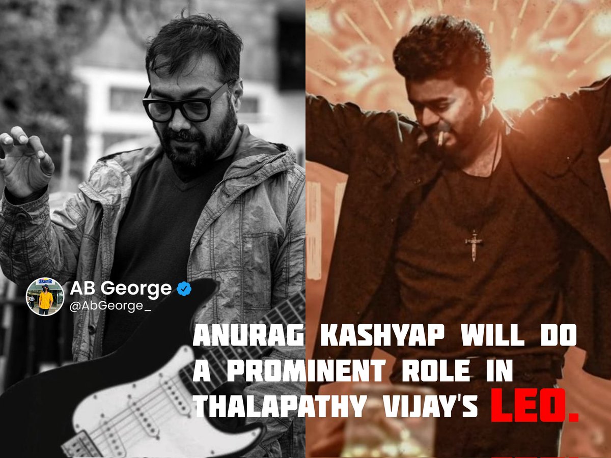 After #Mysskin & #GauthamMenon, now #AnuragKashyap has also joined the cast of Thalapathy Vijay and Lokesh Kanagaraj's #Leo 🔥👏

Three prominent directors are now part of this highly anticipated movie...