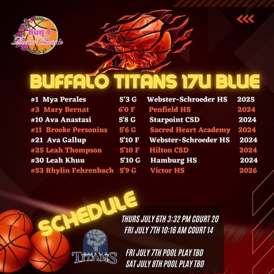 I can’t wait to compete this week with my teammates at the Run 4 Roses tournament! Here’s my schedule…