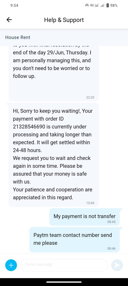nirankar951's tweet photo. @paytmbankcare @Paytmcare @Paytm @PaytmBank @paytm @vijayshekhar Hi Good Morning Rent Pyment via paytm but payment not received in 8 days I’m very harassment so please solution https://t.co/fZSWRswG8Z
