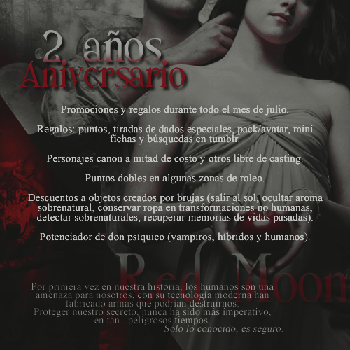 Segundo aniversario, foro rol sobrenatural: red-moon.foroactivo.com/t1333-segundo-…