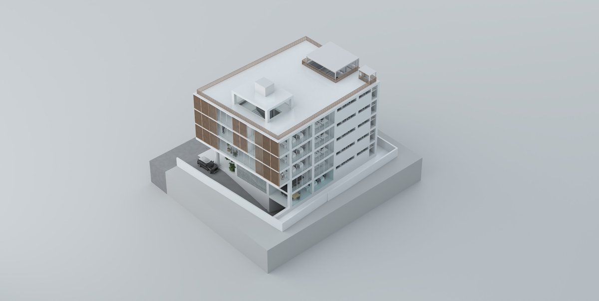 StudioNeba's tweet photo. Objective: Design a sleek, functional office building at a prime location, maximizing rental space within local guidelines. Special attention given to incorporating a vertical car lift to optimize parking and rentable area. #OfficeDesign #Efficiency

https://t.co/mGPhoHHnyV https://t.co/AxQRongbPg