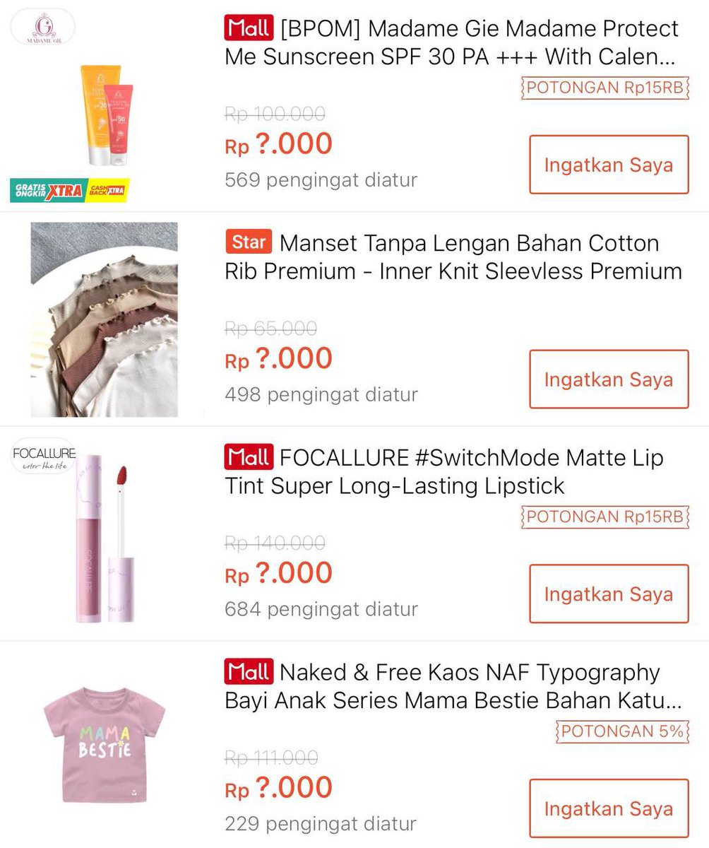 berburusales's tweet photo. Flash Sale Rp1000‼️
⏰ 12:00 WIB
Madame Gie Madame Protect Me Sunscreen
SPF50 PA ++++
https://t.co/OePJhMtsSa
Manset Tanpa Lengan Bahan Cotton Rib Premium
Semua Varian
https://t.co/lc2vLqYIFe
FOCALLURE #SwitchMode Matte Lip Tint Super Long-Lasting Lipstick
🔥🔥🔥202
https://t.co/Tn4m7hOyxQ
Naked & Free Kaos NAF Typography Bayi Anak Series Mama Bestie Bahan Katun Combed 30S Premium
https://t.co/4zsrTKmSBQ