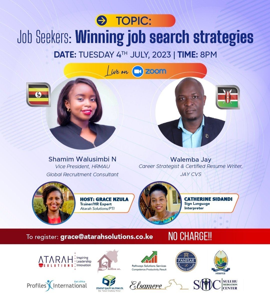 Are you considering making a career move or unemployed and looking for a job?  Join us on Tuesday from 8pm as we engage recruitment experts on the winning strategies to that will position you for the next job.  Register in advance for this webinar: us06web.zoom.us/webinar/regist…