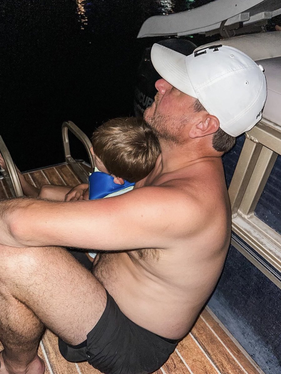 Tripps first firework show on the water.