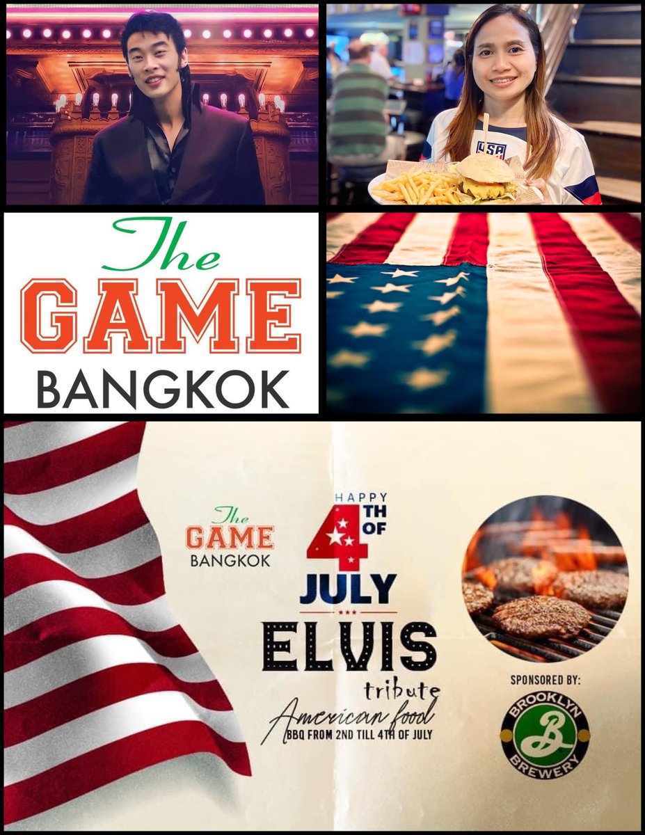 The Game is the best place to celebrate July the 4th with awesome American food including homemade burger and tasty dogs, and live music with 2 sets from Elwich - one covering Elvis Presley’s greatest hits, and the other showcasing the sound of the USA.

🇺🇸 🇺🇸 🇺🇸