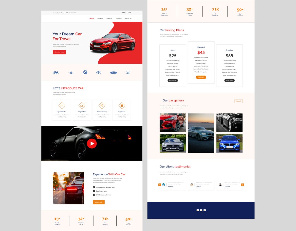 It is car landing page desing