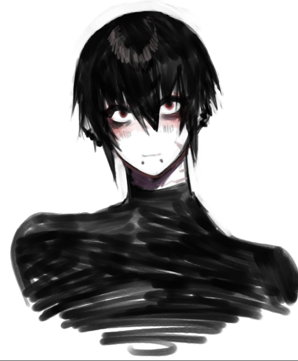 Goobieroo's tweet photo. I have no art to post, have some reoccurring OC content.
He’s dating satan…I will not elaborate 🖤 https://t.co/dZFbeetEkf