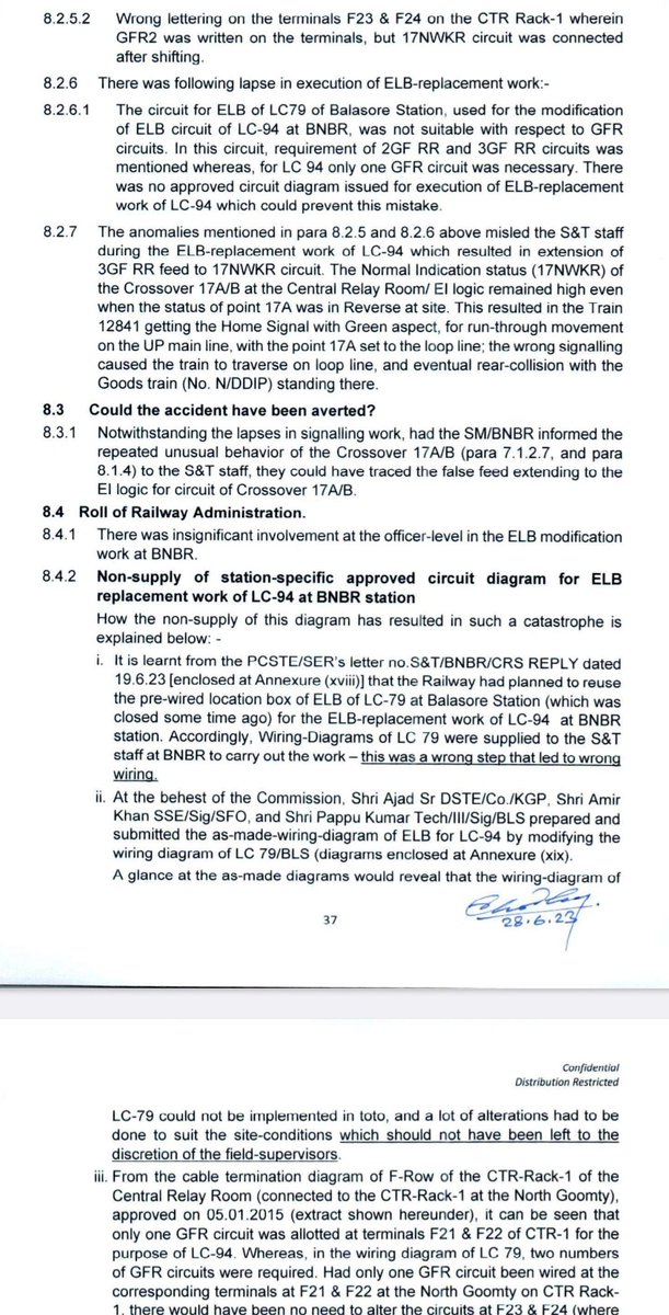 'Lapses at multiple levels at the Signalling and telecommunications department were responsible for the #Odishatrainaccident' the Commissioner of Railways Safety has written in his final probe report. Mentions past systematic failures and red flags that were ignored.