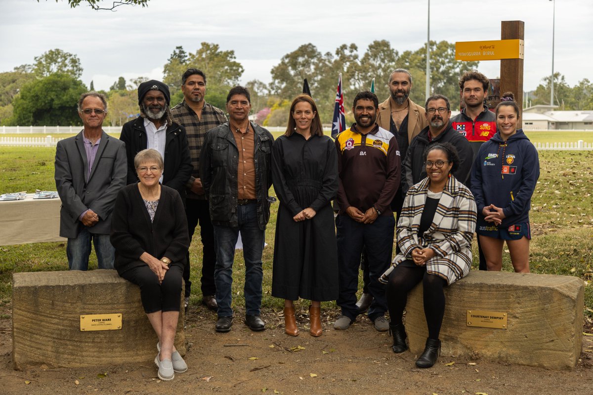 Our Yarning Circle ' Yowogurra' has officially opened. It celebrates 12 indigenous trailblazers of Queensland footy 🖤💛❤️ Read more at aflq.com.au/yarning-circle…