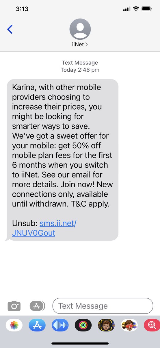 Karina_Melbs's tweet image. Omigod @iinet #iinet you send this sms today after literally putting your prices up $15pm 2 weeks ago. I remember the early days when I respected you as a company. Not any more. &quot;With other mobile providers choosing to put up their prices&quot; ummm like YOU!