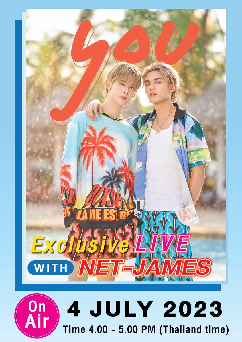 Yuniverse_TH's tweet photo. ทุกคนอย่าลืมน้าา~ วันนี้เรามีนัดกันกับ Y O U Photo Magazine Exclusive Live Streaming with Net-James✨
ใช้แท็ก #.YOUMagazineLiveNetJames
เริ่มเทรนด์เวลา 16.00 น.เป็นต้นไป
แล้วเจอกันใน Live ค่า❤️
#YOUOfficial
#YOUPhotoMagazine
#YOUxNetJames https://t.co/4QihvxfR7r