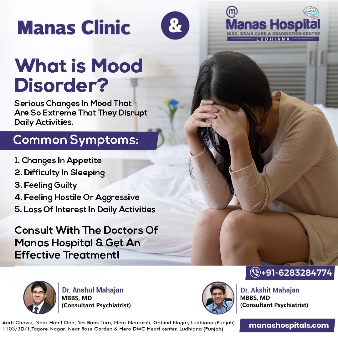 What is Mood Disorder?
1. Changes In Appetite2. Difficulty In Sleeping 3. Feeling Guilty4. Feeling Hostile Or Aggressive 5. Loss Of Interest In Daily
#manashospital #MoodDisorderExplained #ExtremeMoodSwings #DisruptiveMoods #DailyLifeChallenges #AppetiteChanges #ludhiana #punjab
