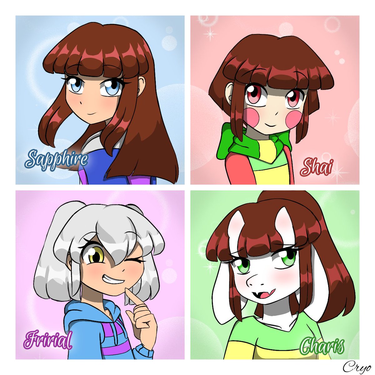 Cryocristal's tweet image. finally done after a whole day of work, I'm proud of the result #Childrentale #undertaleAU