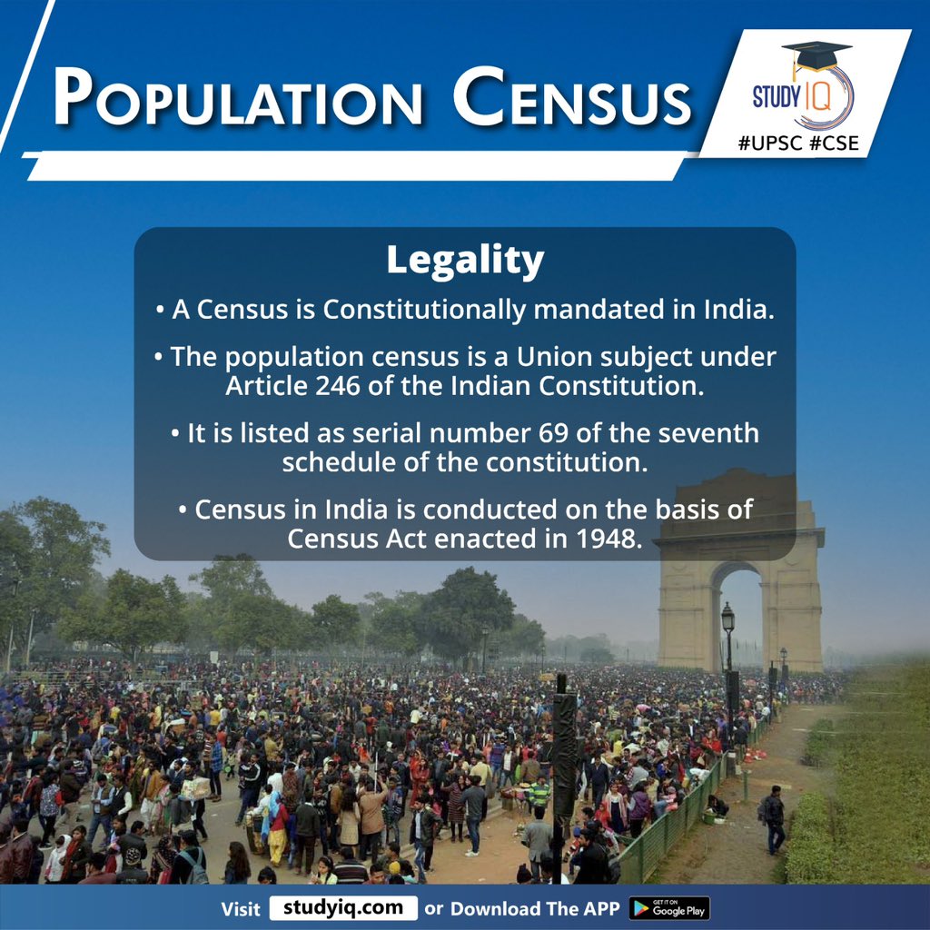 upsciq's tweet photo. Population Census
#registrargeneralofindia #india #populationcensus #humanresources #demography #culture #economicstructure #censuscommissioner #ministryofhomeaffairs #article246 #indianconstitution #constitutionofindia #censusinindia #censusact #covid19 https://t.co/Fn9aP8vuOc