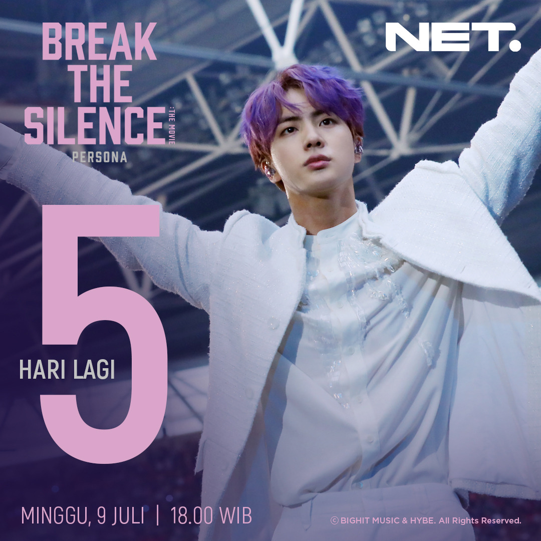 mdtvindonesia's tweet photo. 5 HARI LAGI! 💜

BTS “BREAK THE SILENCE : THE MOVIE”. MINGGU, 9 JULI 2023 JAM 18.00 WIB. 🎭🕺✨

YANG BELUM DAPET SIARAN DIGITAL NET. SCAN ULANG TV &amp; STB-MU SEKARANG YAH! YUKKKK MASIH ADA WAKTU! 🫶🏻 https://t.co/mn8ovAx9zv