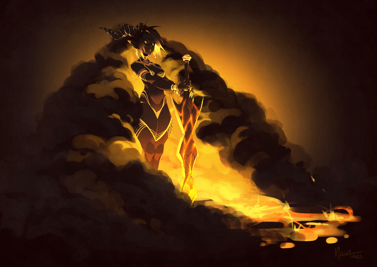 naha_woe's tweet photo. Illustration pour le #weeklystepchallenge de la semaine dernière, avec les thèmes Épée - Enfer - Nuage
Merci @StephenCornu pour les conseils et la chouquette de bronze ! https://t.co/xTg9U2eFhq