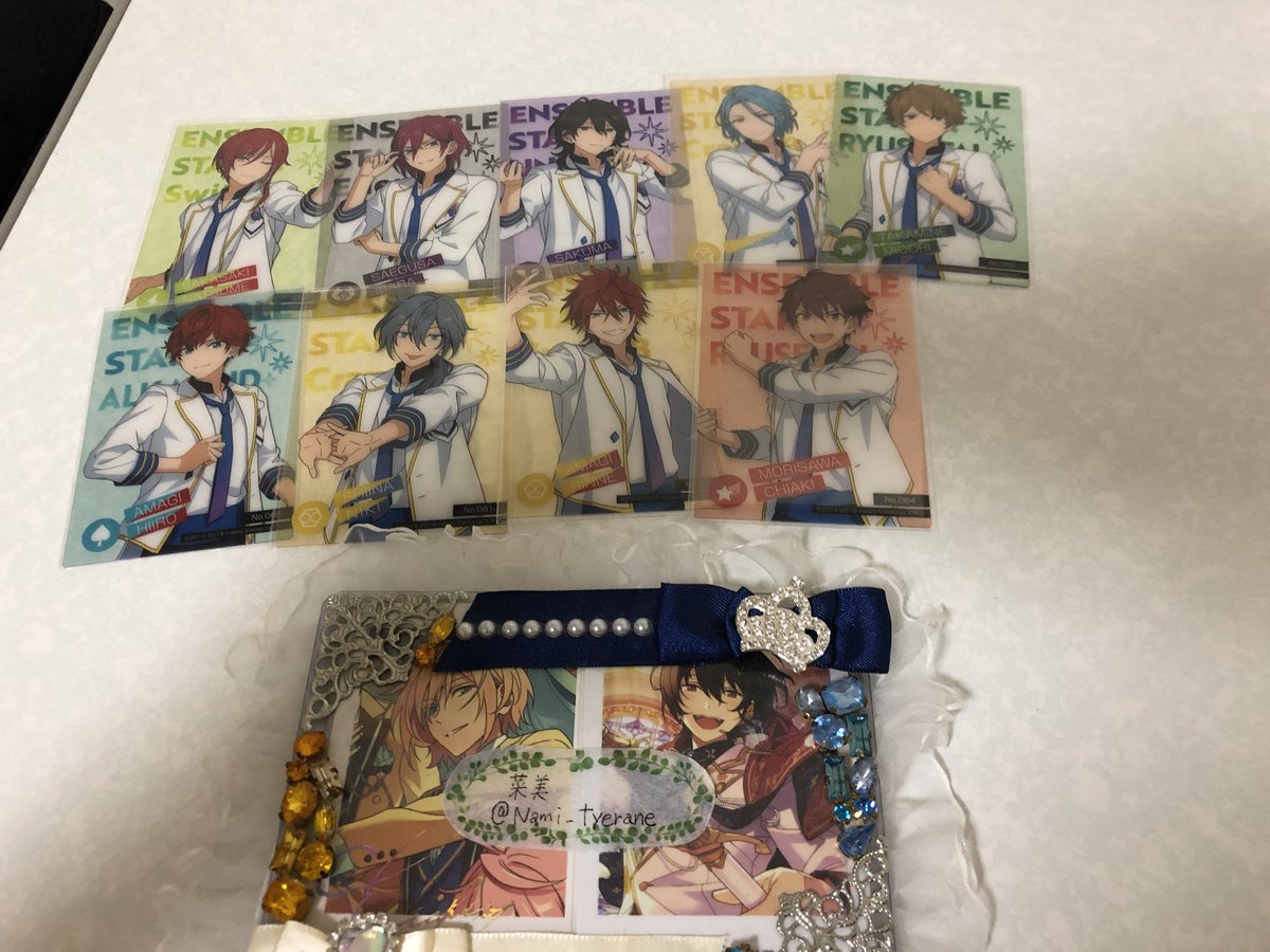 Nami_tyerane's tweet photo. 【交換】

あんスタ あんすた クリアカード クリカ
N SP

譲:写真

求:
第1弾  英智N 、なずなN
第2弾  凛月N、なずなN

2枚目は凛月優先、
SPは凛月のみ1↔1
他はSP:N=2:1
全て1枚ずつ求めております。 https://t.co/iTbbHMEIbD