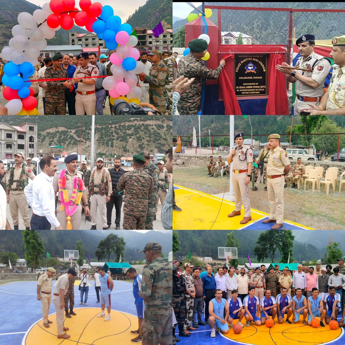 SSPKishtwar's tweet photo. *SSP Kishtwar visited Padder Review it’s Security for Upcoming Shri Machail Yatra*
*Also Inaugurated sports complex At Gulabgrah mulitulity sports ground Constructed by Kishtwar Police In the Memory of Martyr Ct. Rishi Kumar*
#ForMoreDetails👇👇👇
https://t.co/9zvaKpmnfa https://t.co/qBY4RDpyzR