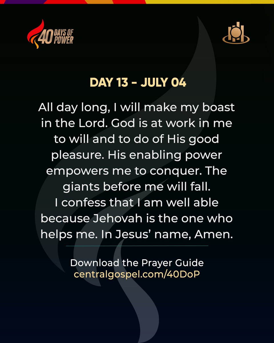 calvaryicgc's tweet image. Day 13 - #40DaysOfPower
