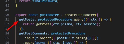 manak_official1's tweet image. In tRPC there are times when you want to call procedures from other procedures. You do it by :
1.) Make a function which takes prisma and session as args and export it.
2.) Create a procedure and pass that function.
3.) Import step 1 function 
#developing #backend #publiclearning