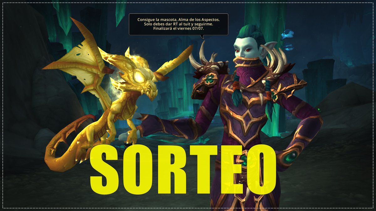 PhoebinaYagami's tweet photo. 🎁 ¡SORTEO! 🎁 

¡Para celebrar la salida del parche 10.1.5 Fracturas en el Tiempo! que estará disponible a partir del 12/07/2023 

#WoW_Partner #Dragonflight 

Mascota "Alma de los Aspectos" x2

✅ Da RT al tuit
✅ Sígueme @phoebinayagami

Finaliza el 07/07 - Sólo válido para EU https://t.co/coRJxFXs2h