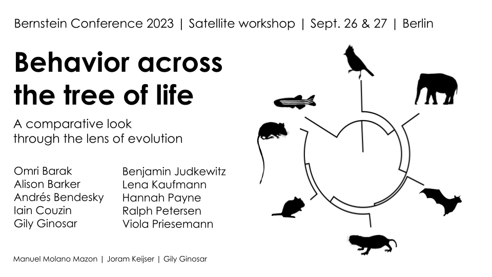 Manuel Molano Mazón (@molano_mazon) on Twitter photo Happy to announce the “Behavior across the tree of life” workshop!
With: @bendesky, <a href="/benjulab/">Benjamin Judkewitz</a>, <a href="/alison_j_barker/">Alison Barker</a>, <a href="/ralph_ep/">Ralph Emilio Peterson</a>, <a href="/HannahPaynePhD/">Hannah Payne</a>, <a href="/icouzin/">Iain Couzin</a>, <a href="/lena_v_kaufmann/">Lena Kaufmann</a>, <a href="/gilyginosar/">Gily Ginosar</a>, Omri Barak and <a href="/priesemannlab/">@PriesemannLab</a>
Join us in Berlin! (Sept. 26-27)
shorturl.at/oGT68 Happy to announce the “Behavior across the tree of life” workshop!
With: @bendesky, <a href="/benjulab/">Benjamin Judkewitz</a>, <a href="/alison_j_barker/">Alison Barker</a>, <a href="/ralph_ep/">Ralph Emilio Peterson</a>, <a href="/HannahPaynePhD/">Hannah Payne</a>, <a href="/icouzin/">Iain Couzin</a>, <a href="/lena_v_kaufmann/">Lena Kaufmann</a>, <a href="/gilyginosar/">Gily Ginosar</a>, Omri Barak and <a href="/priesemannlab/">@PriesemannLab</a>
Join us in Berlin! (Sept. 26-27)
shorturl.at/oGT68