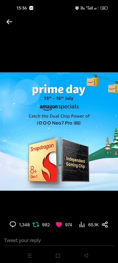 Asma_cbl's tweet photo. @amazonIN Hey my entry is here, hoping to be in one of the 4 lucky winners
#IQOONeo7Pro5GOnAmazonSpecials #Amazon #PrimeDay #AmazonPrimeDay #AmazonIndia #ContestAlert #ContestIndia #ContestsOnTwitter #Giveaways
Tag:
@BashaSaho94885
@Khairunissakdmr
@umar0768
@TippuKing 
@zulqarnain9490 https://t.co/bhNiVJ4iBP