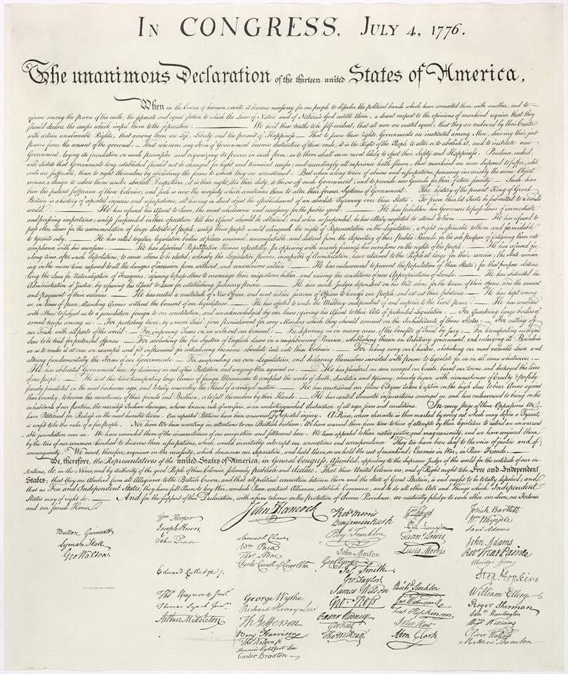 “Have you ever wondered what happened to the 56 men who signed the Declaration of Independence?

Five signers were captured by the British as traitors, and tortured before they died. Twelve had their homes ransacked and burned. Two lost their sons in the revolutionary army,