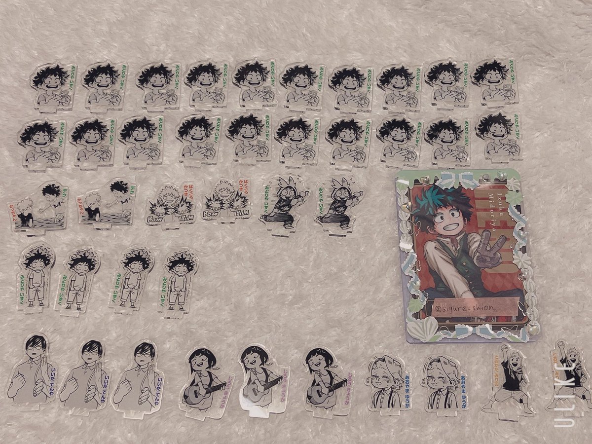 sigure_shion's tweet photo. ヒロアカ 僕のヒーローアカデミア
アクリルminiフィギア 譲渡

譲▶︎画像参照

求▶︎1-4段目まで440円/個
       5段目220/個

3段目までは5段目含めたお取引のみ。抱き合わせの場合も220/個となります。

回収を辞めるためお譲りに出します。
飯田くん1点背面に初期傷あります。 https://t.co/j5wQaf2cbS