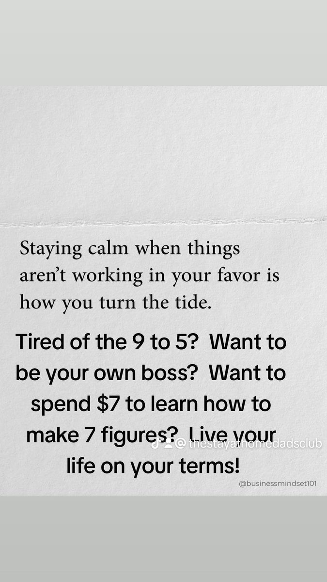 #stayathomedad #easysidehustle #beginnersidehustle #worklifebalance #nomore9to5 #workfromhome #beyourboss #ownyourlife #blessed #lifeofabundance #helpothers #sixfigureincome #sixfigures #happiness  #gratitude #grateful  #sidehustle #sidehussle

thestayathomedadsclub.com