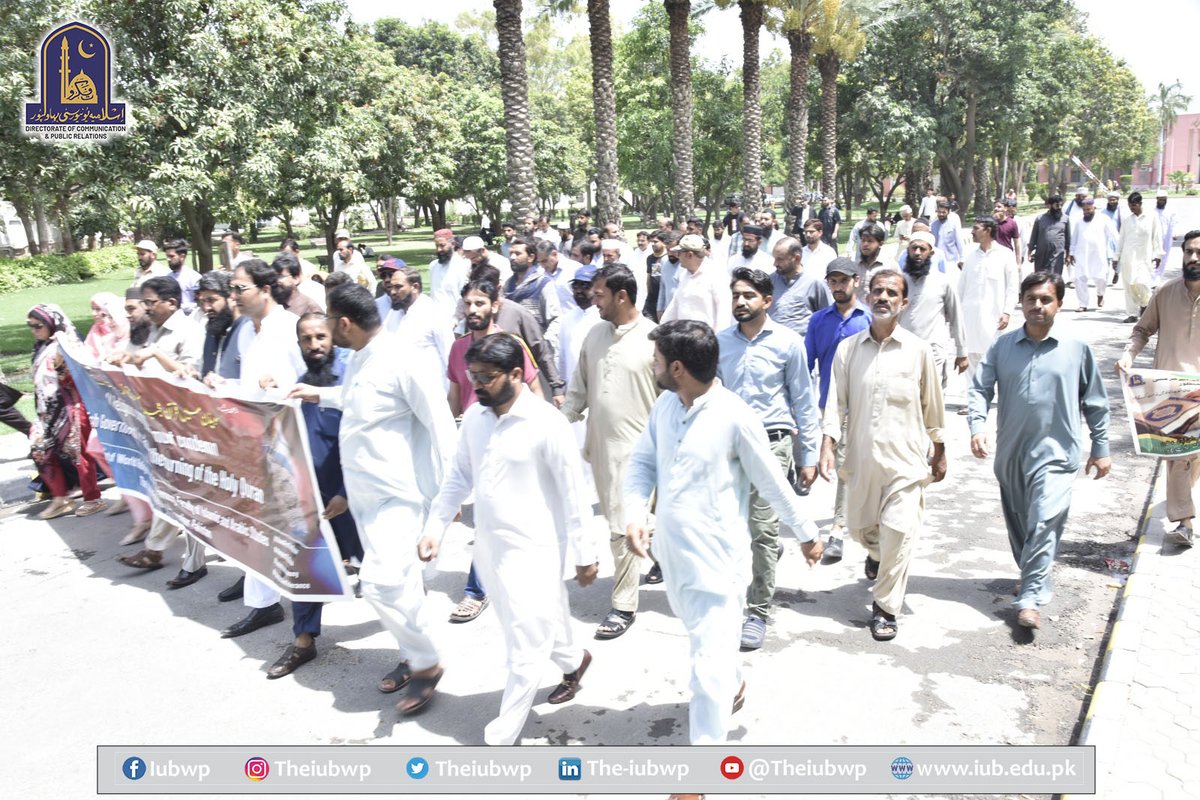 theiubwp's tweet photo. Department of World Religions and Interfaith Harmony and Other Departments, the Islamia University of Bahawalpur organized a Walk in Context with the Disgrace of Holy Quran at Swedan. https://t.co/jkc4nCbCwl