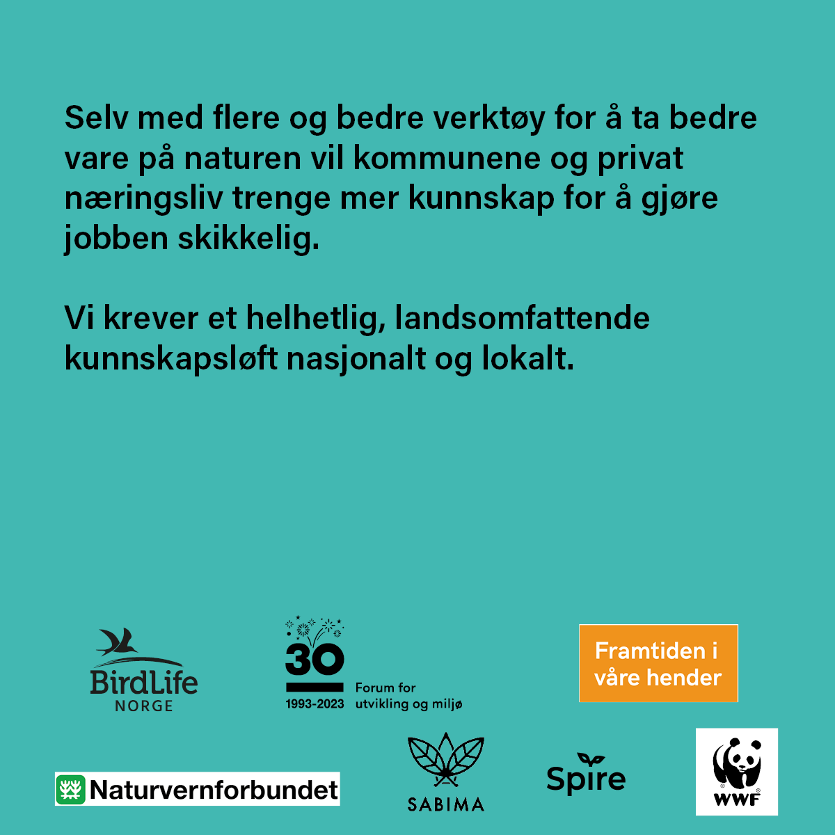 ForumNorway's tweet photo. 🌊🐟 FOR NATUREN - For å kunne ta bedre vare på naturen trenger vi kunnskapsbasert forvaltning.
❗️ For å ta bedre vare på naturen vil kommunene og privat næringsliv trenge et helhetlig kunnskapsløft nasjonalt og lokalt.
Les mer: https://t.co/JGDZyJc7ks
#forNaturen https://t.co/g2zjC6Tu4o