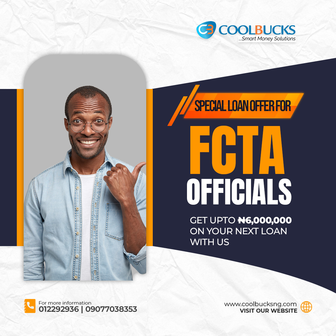 coolbucksng's tweet photo. FCTA officials can now access up to 6,000,000 on their next loan with us at a low-interest rate &amp; flexible repayment plan. call us at 012292936 | 09077038353 to apply.

#FCTAOfficials #FinancialSolutions #lowinterestrates #quickloans #flexiblepayments #financialhelp #UrgentFunds https://t.co/cywR2ggena