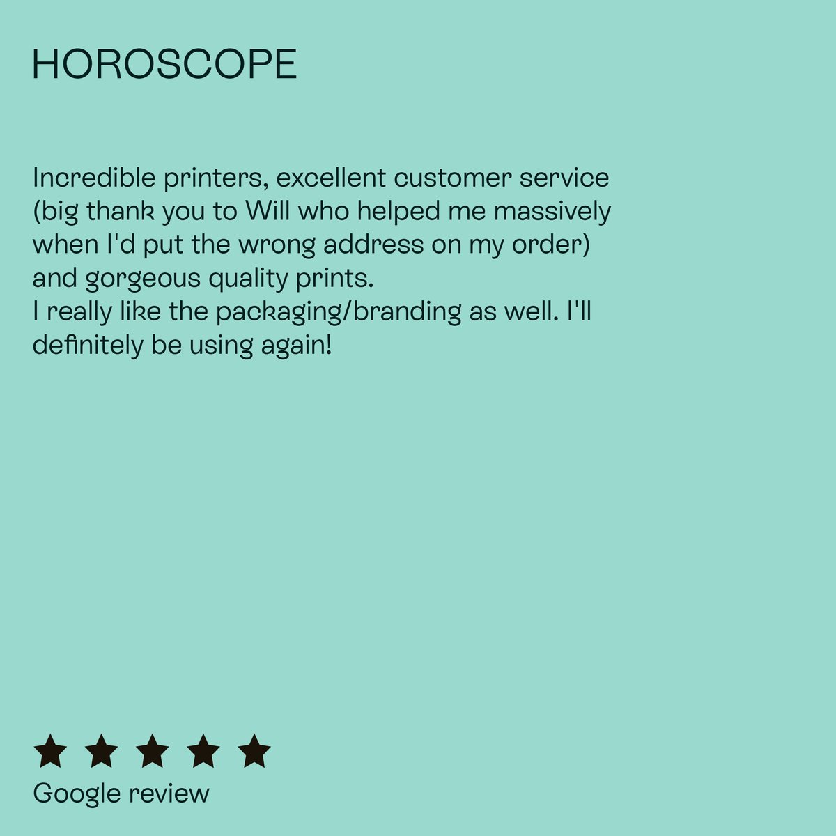 Kicking off the week with this ace review via Google reviews ✨  

Want to leave us some feedback? you can do this here: g.page/printwork/revi…