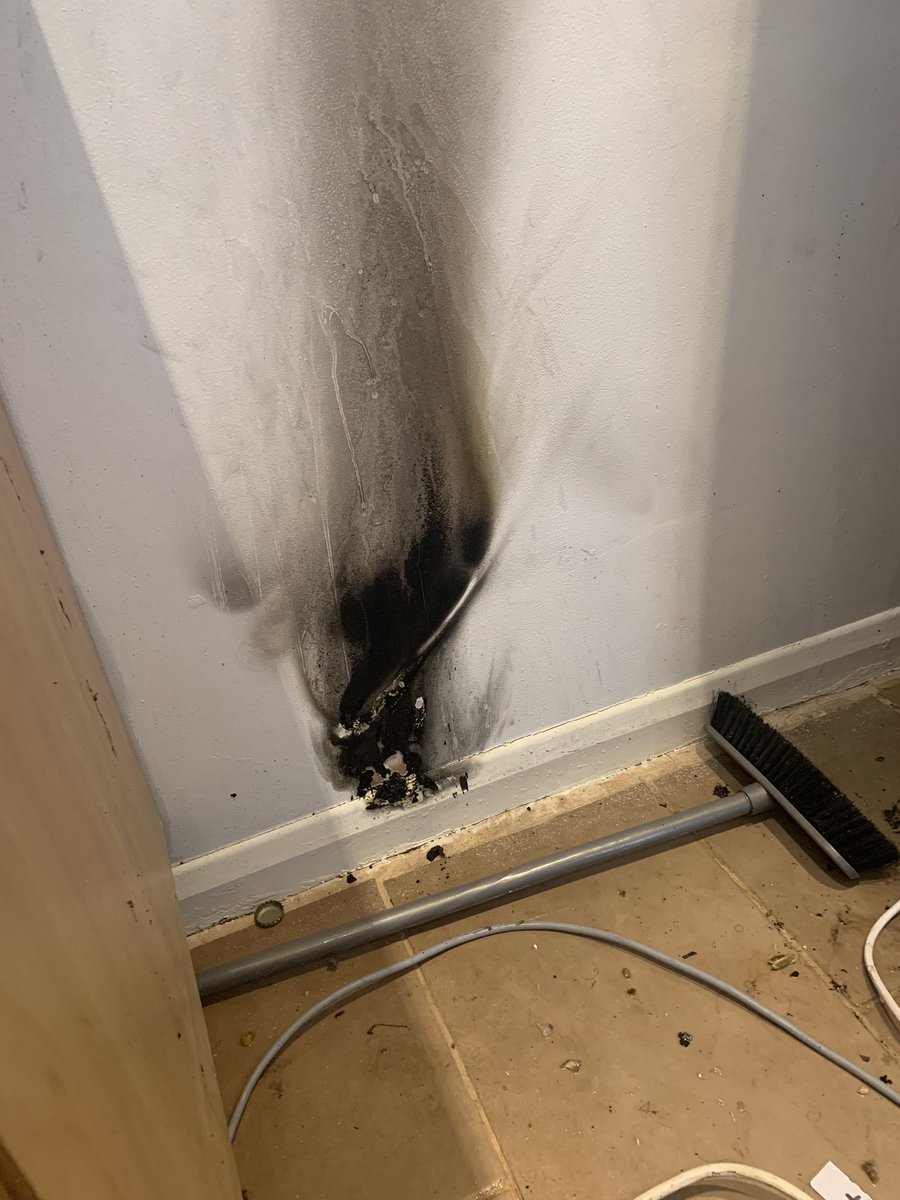 Tipton Fire Station (@wmfstipton) on Twitter photo The occupier of this property had a lucky escape, thankfully their smoke alarm alerted them early and they called <a href="/WestMidsFire/">West Midlands Fire Service</a>
This shows why it’s so important to replace electrical items with damaged cables and not tape them with insulation tape. #Bluewatch The occupier of this property had a lucky escape, thankfully their smoke alarm alerted them early and they called <a href="/WestMidsFire/">West Midlands Fire Service</a>
This shows why it’s so important to replace electrical items with damaged cables and not tape them with insulation tape. #Bluewatch