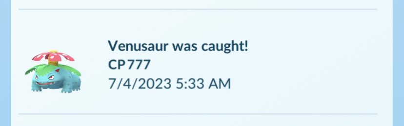 pidgeygrabba's tweet photo. Random wild hundo venusaur this am 🤯 https://t.co/JnAZ6302rt