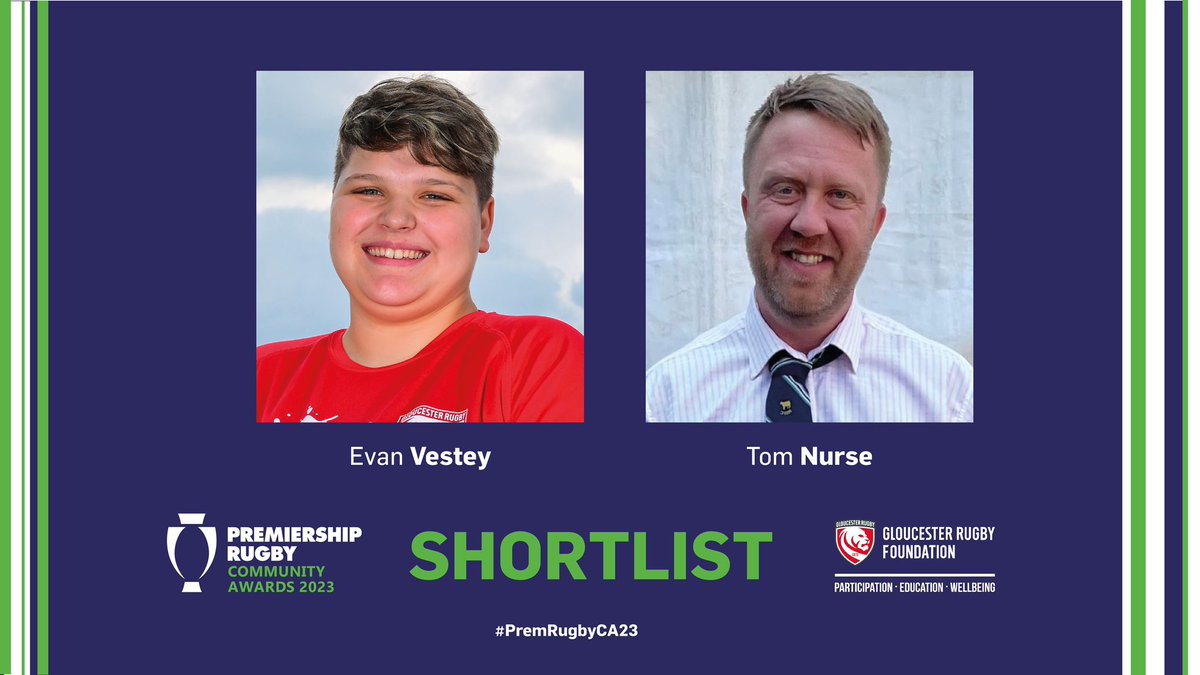 gr_foundation's tweet photo. Well Done to Evan &amp; Tom, both hugely inspirational individuals that have been shortlisted for a 2023 Premiership Rugby Parliamentary Community Award, from Gloucester Rugby Foundation🏅 

Read their stories on the Gloucester Rugby Website. Link in bio 💻 #PremRugbyCA23 @premrugby https://t.co/B4vv850K6c