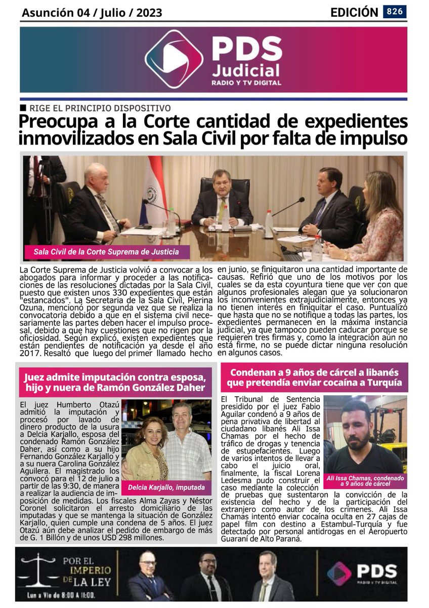 ¡Buen día!

👇🏻Estos son los títulos principales de la #PortadaDigitalPDS📰

🌐Toda la información judicial en: pdsdigital.com.py 
📲App: play.google.com/store/apps/det

#PDSDigital