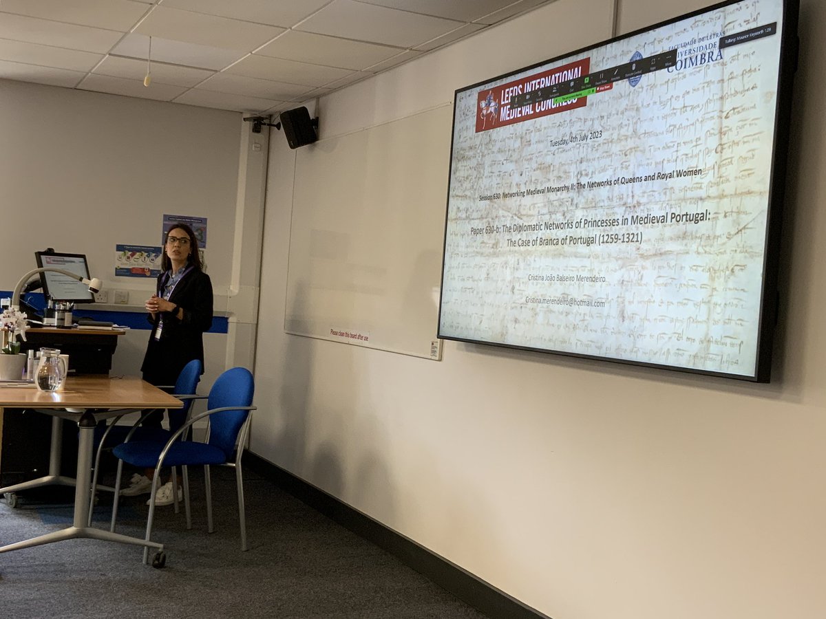 monarchyconf's tweet photo. Very nice links between our first 2 papers in #s630 at #IMC2023 w/a focus on the diplomatic activity of Portuguese royal women—current speaker is Cristina Merendeiro “The Diplomatic Networks of Princesses in Medieval Portugal: The Case of Branca de Portugal, 1259-1321” https://t.co/17aX7G9GA9