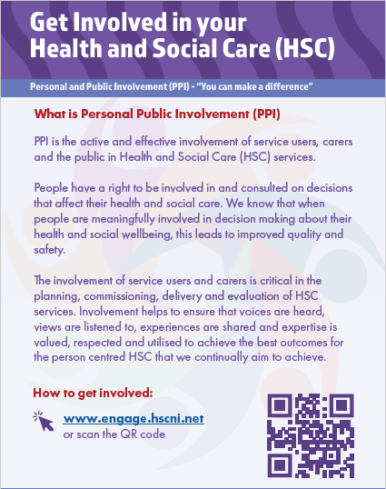 publichealthni's tweet photo. Staff from across HSC organisations collaborated during 'Leaders in Partnership' training to develop this Flyer to provide more information around Personal and Public Involvement (PPI).

For more information see https://t.co/Y4f5uVNK7c https://t.co/Y5EQgWB8Qq