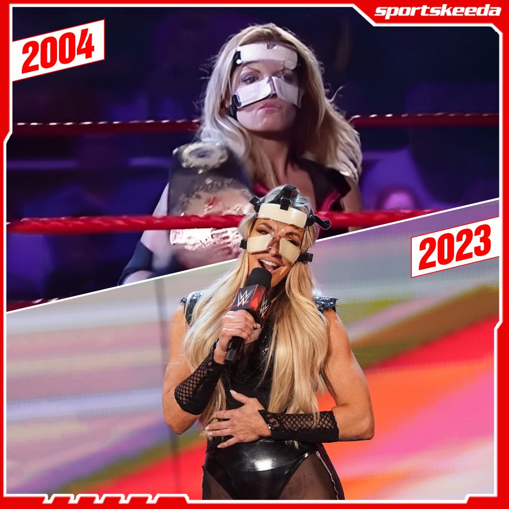 RT @SKWrestling_: Trish Stratus brings back the classic protective mask!
#WWE #WWERaw https://t.co/KeTz41ewKS